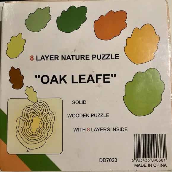 NWT  8 Layer Nature Puzzle “Oak Leafe” solid wood - Picture 2 of 2